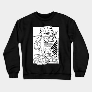 Tigre Desayuno, Great - Blanco y Negro Crewneck Sweatshirt